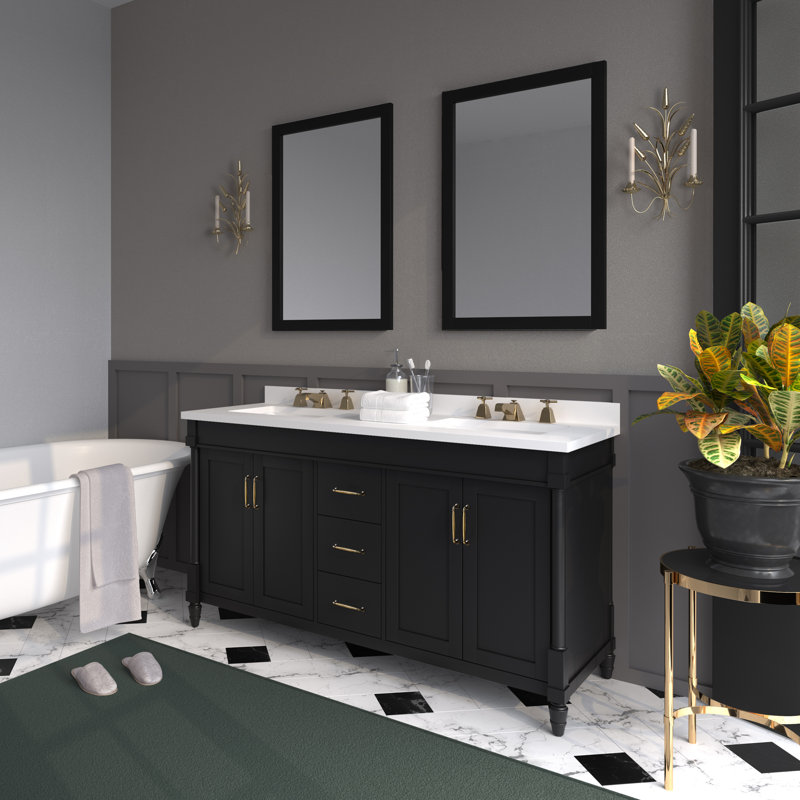 Martha Stewart Skylands 60'' Free Standing Double Bathroom Vanity with